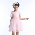 Enfants robe design pour vente en gros bébé vêtements à manches courtes vêtements pour l&#39;automne fête célébrée filles soirée lumière rose tulle